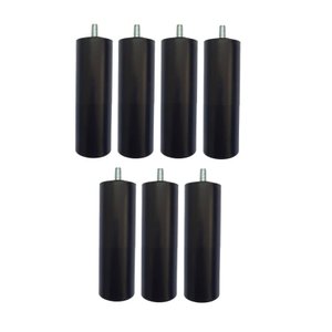 Kit 7 Pés Cama Box Solteiro ou Bipartida Tubo 13 Cm Cor:preto