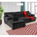 Ver imagem 3 de Sofá Retrátil e Chaise Orlando 240x190 Marrom