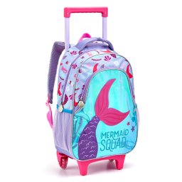 Kit Mochila Rodinhas Infantil Mermaid Sereia Lançamento Seanite Ser41448 - 3 Kit Mochila Rodinhas Infantil Mermaid Sereia Lançamento Seanite Ser41448 - 3