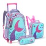Kit Mochila Rodinhas Infantil Mermaid Sereia Lançamento Seanite Ser41448 - 1