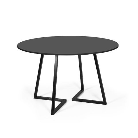 Mesa de Jantar Redonda Industrial 120cm 4 a 6 Lugares Rigo MDF Preta - Straub Web