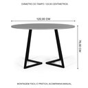 Ver imagem 4 de Mesa de Jantar 4 Lugares 120cm Redonda Industrial Rigo Preta - Straub Web