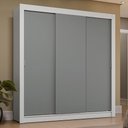 Ver imagem 1 de Guarda-roupa Casal 3 Portas de Correr Branco/cinza Sublime Plus Madesa Branco/cinza