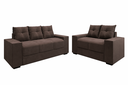 Ver imagem 2 de Conjunto Sofá 3 e 2 Lugares Suede Chamego Ii - Marrom