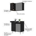 Ver imagem 3 de Balcão 1 Porta Denver e Armário Aéreo Austin de Canto Flex Preto/Cinza - Lumil Lumil Móveis Denver/A