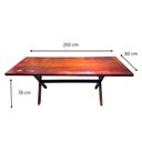 Ver imagem 2 de Mesa Rustica para Varanda em Madeira Maciça 2 Metros Yescasa Marrom/Imbuia