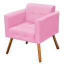 Ver imagem 2 de Poltrona Elisa Suede Rosa Bebê Pés Palito Castanho D’Rossi