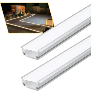 Perfil Led Embutir 28x11mm Ip65 2m Solo Garagem Externo Iluminação Durável para Pisos e Fachadas