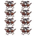 Ver imagem 1 de Kit 8 Jogos De Mesa Com 4 Cadeiras De Madeira Dobravel 70X70 - Imbuia - Marrom
