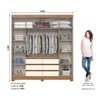 Guarda Roupa Casal B355 6 Portas e 6 Gavetas Nature/off White - Móveis Briz - 4