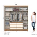 Ver imagem 4 de Guarda Roupa Casal B355 6 Portas e 6 Gavetas Nature/off White - Móveis Briz