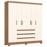 Guarda Roupa Casal B355 6 Portas e 6 Gavetas Nature/off White - Móveis Briz - 1