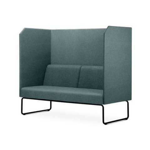 Sofa Privativo Pix com Divisoria e Assento Mescla Verde Base Aco Preto - 55075