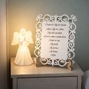 Ver imagem 2 de Quadro Decorativo MDF 20cm x 28cm para Sala de Estar Oração Anjo da Guarda M01 Branco e Cru - Annie
