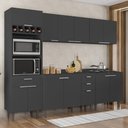Ver imagem 1 de Armário de Cozinha com Tampo CP05 260cm Pérola Preto Z34 - Mpozenato