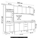 Ver imagem 4 de Armário de Cozinha com Tampo CP05 260cm Pérola Preto Z34 - Mpozenato