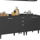 Ver imagem 7 de Armário de Cozinha com Tampo CP05 260cm Pérola Preto Z34 - Mpozenato