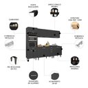 Ver imagem 3 de Armário de Cozinha com Tampo CP05 260cm Pérola Preto Z34 - Mpozenato