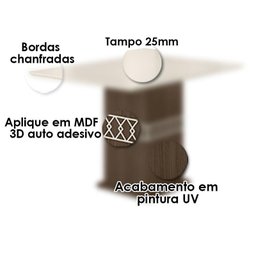 Mesa de Jantar 90cm com Vidro Amêndoa Off White com 4 Cadeiras Jade Bordada Amêndoa Cappuccino – Pol - 4