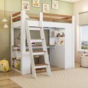Ver imagem 1 de Cama Infantil Alta com Escrivaninha e 6 Gavetas para Colchão 88x188cm Multimóveis Crrui-CAM007
