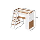 Ver imagem 4 de Cama Infantil Alta com Escrivaninha e 6 Gavetas para Colchão 88x188cm Multimóveis Crrui-CAM007