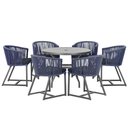 Ver imagem 1 de Mesa e 6 Cadeiras e Noronha Preto E12 Trama Original Azul