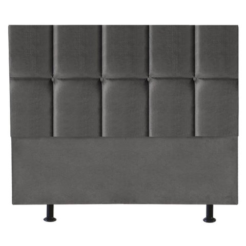 Cabeceira Cama Box Queem Estofada Poliana 160 Cm Suede:cinza Escuro