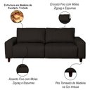 Ver imagem 3 de Sofá Decorativo Sala de Estar Asgand 2 Lugares 160cm Couro Capuccino - Mozzelar