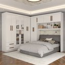 Ver imagem 1 de Guarda-roupa Casal Modulado Belgrado 11 Portas 6 Gavetas com Espelho Branco - Panorama Móveis