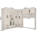 Ver imagem 4 de Guarda-roupa Casal Modulado Belgrado 11 Portas 6 Gavetas com Espelho Branco - Panorama Móveis