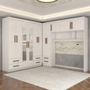 Ver imagem 6 de Guarda-roupa Casal Modulado Belgrado 11 Portas 6 Gavetas com Espelho Branco - Panorama Móveis