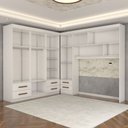 Ver imagem 5 de Guarda-roupa Casal Modulado Belgrado 11 Portas 6 Gavetas com Espelho Branco - Panorama Móveis