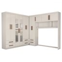 Ver imagem 3 de Guarda-roupa Casal Modulado Belgrado 11 Portas 6 Gavetas com Espelho Branco - Panorama Móveis