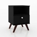 Ver imagem 2 de Mesa de Cabeceira Retrô com Gaveta 40 X 58 X 38 Cm Mdp Preto - Clicklar