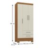 Guarda-roupa Solteiro 3 Portas 2 Gavetas Rio Grande Cinamomo/off White - Rodial - 2
