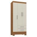 Ver imagem 1 de Guarda-roupa Solteiro 3 Portas 2 Gavetas Rio Grande Cinamomo/off White - Rodial