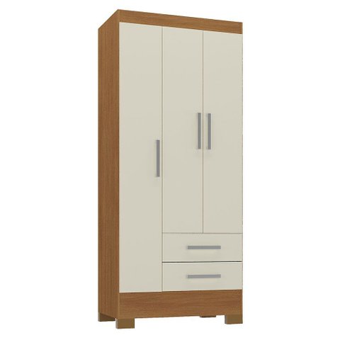 Guarda-roupa Solteiro 3 Portas 2 Gavetas Rio Grande Cinamomo/off White - Rodial