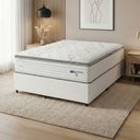 Ver imagem 3 de Cama Box Casal Queen Colchão Molas Guarda Costas Max com Pillow Probel Branco / Cinza