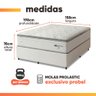 Cama Box Casal Queen Colchão Molas Guarda Costas Max com Pillow Probel Branco / Cinza - 3