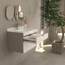 Ver imagem 4 de Gabinete Banheiro Bergan Anna 60cm com Tampo Vidro Moldado - Branco/cinza