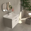 Ver imagem 3 de Gabinete Banheiro Bergan Anna 60cm com Tampo Vidro Moldado - Branco/cinza