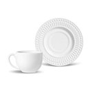 Ver imagem 1 de Conjunto com 6 Xícaras de Chá com 6 Pires Roma Branco 161ml
