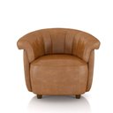 Ver imagem 2 de Poltrona Decorativa Latvia 86cm Pés de Madeira Pu Caramelo Manchado G45 - Gran Belo