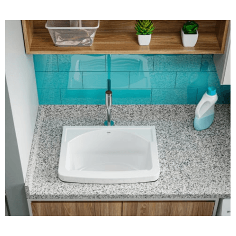 Tanque Branco 28 Lts m c/Mesa 53,5x48,5x30,0 cm - Celite