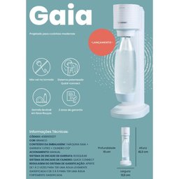 Máquina para Gaseificar Água Gaia Branca Sodastream - 3
