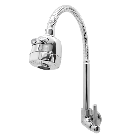 Torneira Cozinha Parede Gourmet Ducha Cromado C-72:Prateado