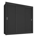 Ver imagem 2 de Guarda-roupa Casal Multimóveis Barcelona 3 Portas de Correr Cr35401 Preto