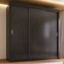 Ver imagem 1 de Guarda-roupa Casal Multimóveis Barcelona 3 Portas de Correr Cr35401 Preto