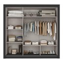 Ver imagem 3 de Guarda-roupa Casal Multimóveis Barcelona 3 Portas de Correr Cr35401 Preto