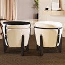 Ver imagem 3 de Kit 2 Puff Apoio Pés Multifuncional Mesa Baú Black Edition:chumbo